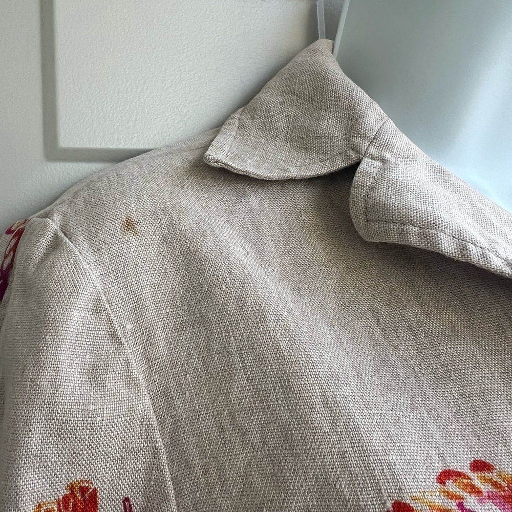 Ricki Freeman 100% Linen for Teri Jon Butterfly Blazer Neiman Marcus size 6 - Picture 3 of 9